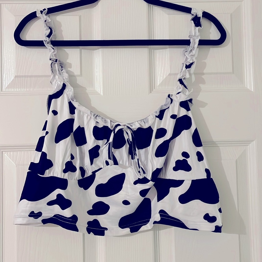 SHEIN cow print corset top